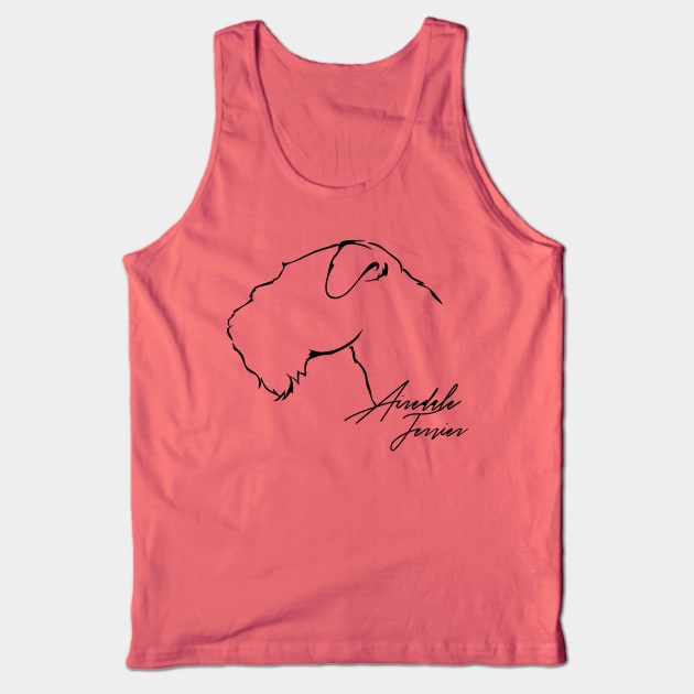 Airedale Terrier profile dog lover gift Tank Top by wilsigns